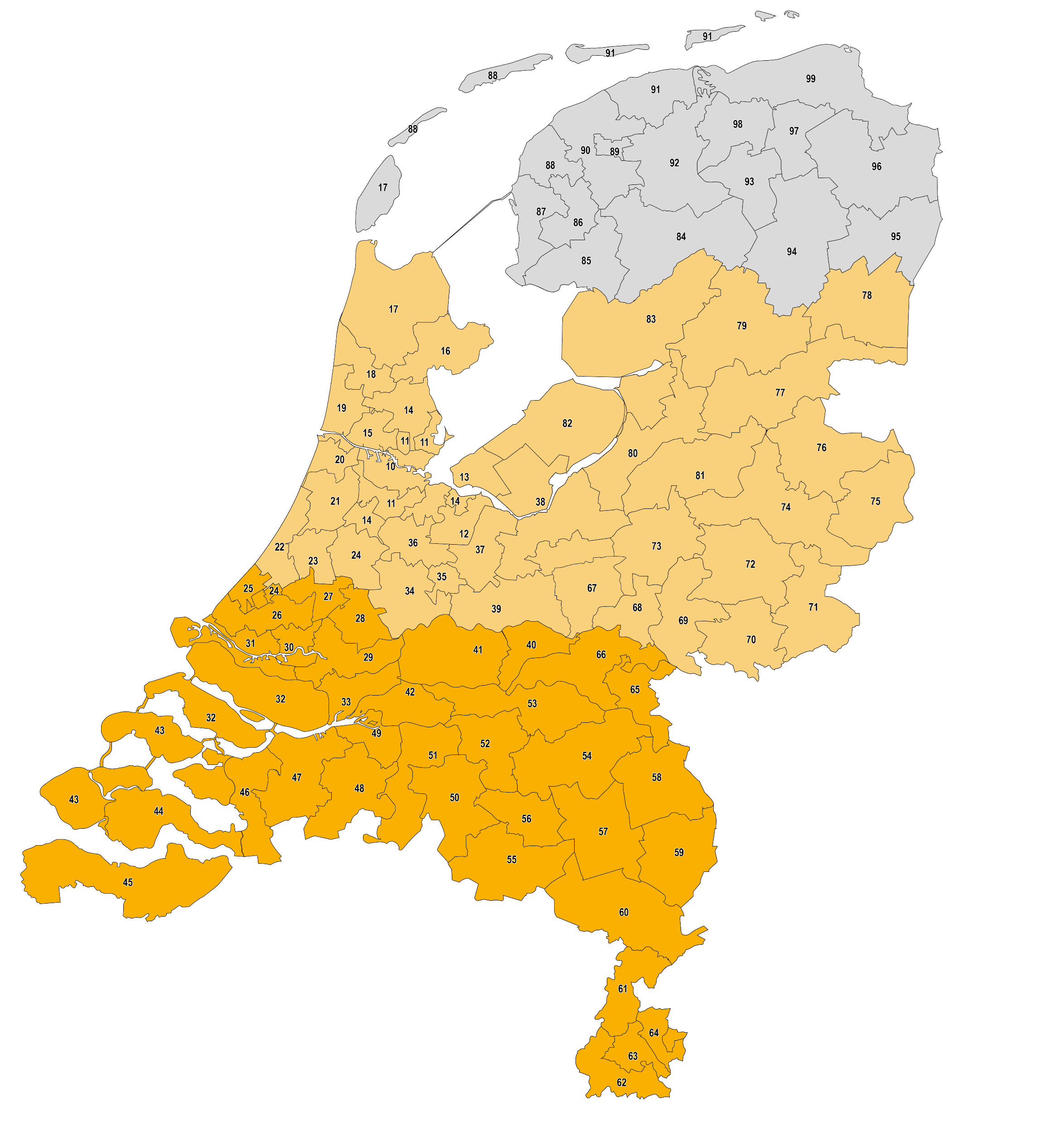 Landkaart werkgebied Saman